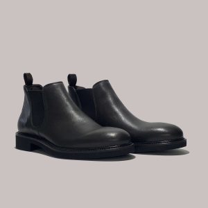 Wholesale Italian men's boots in brown calf leather, model "IL SAGGIO"