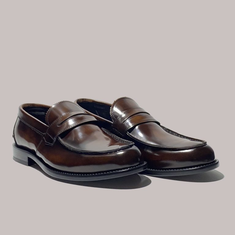 Italian leather loafers in caramel brushed | model: "GENOVA" - Image 2