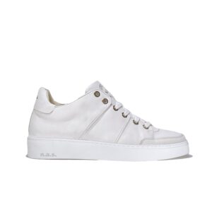 Italian leather sneakers in white calf | model: “ANCONA”