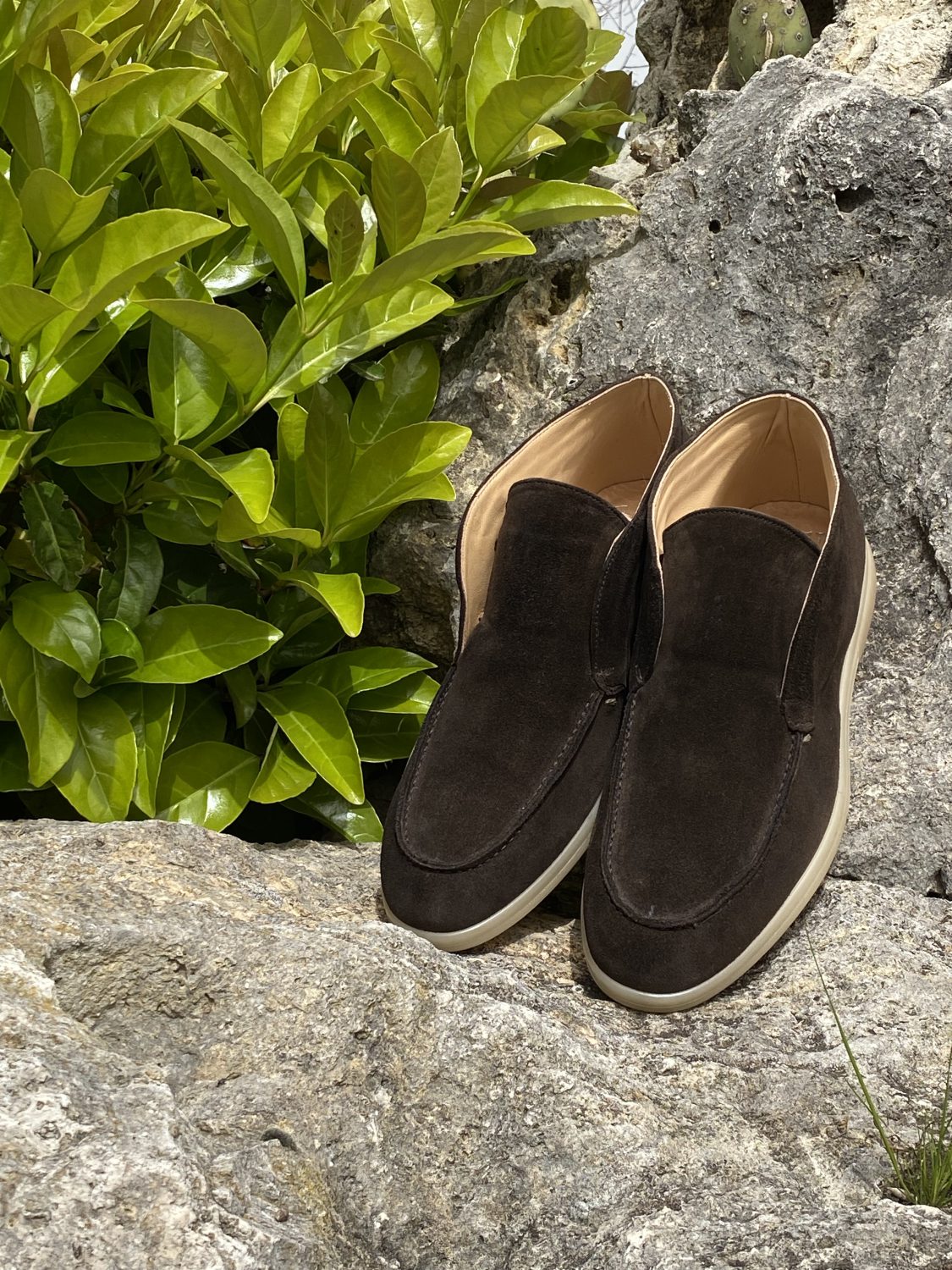 italian shoe factory wholesale: NGM. GIORGIO NASINI brown suede leather slipper without laces