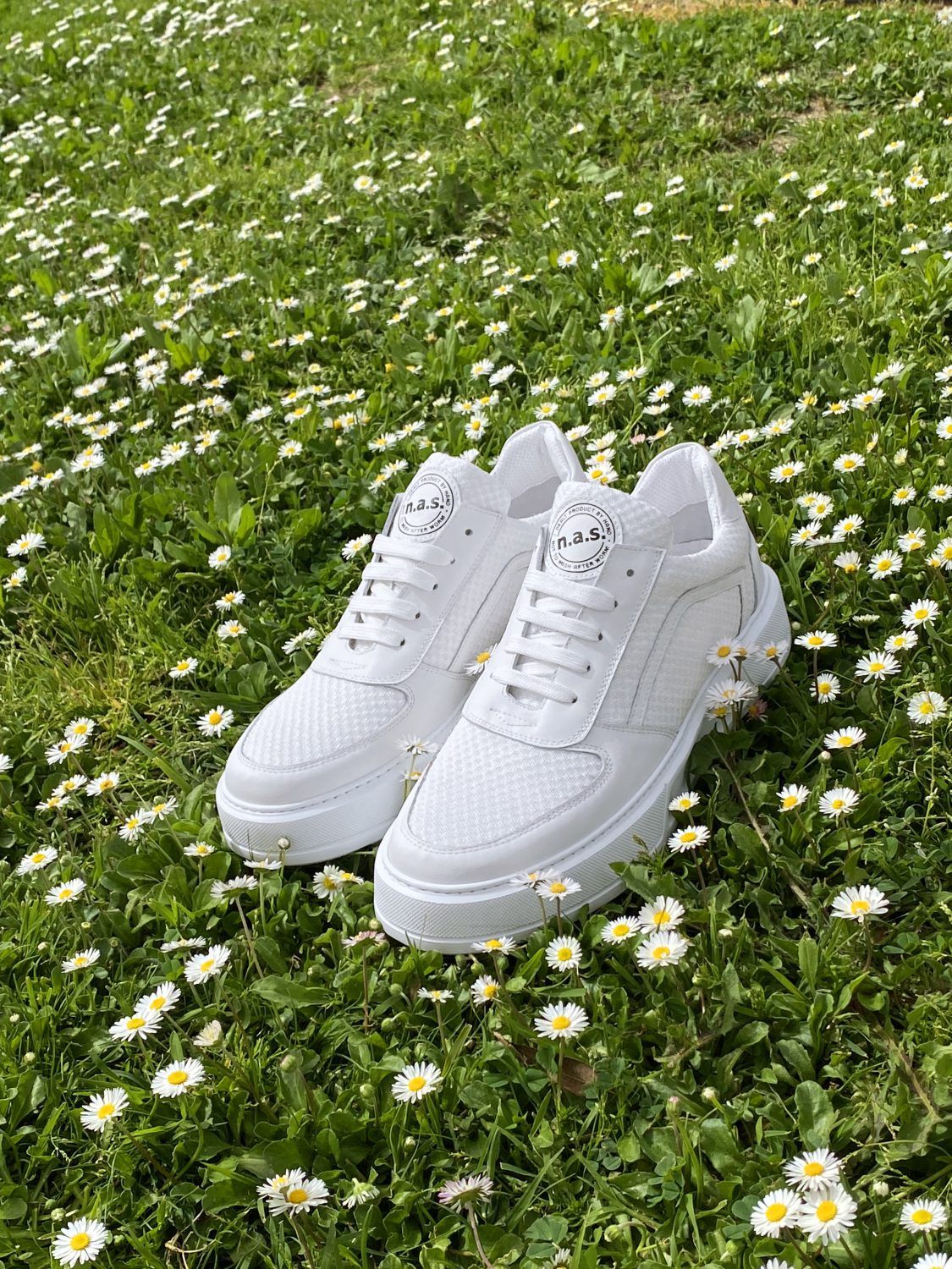 italian shoe factory wholesale: NGM. NAS.FOOTWEAR white sneakers in leather and cotton