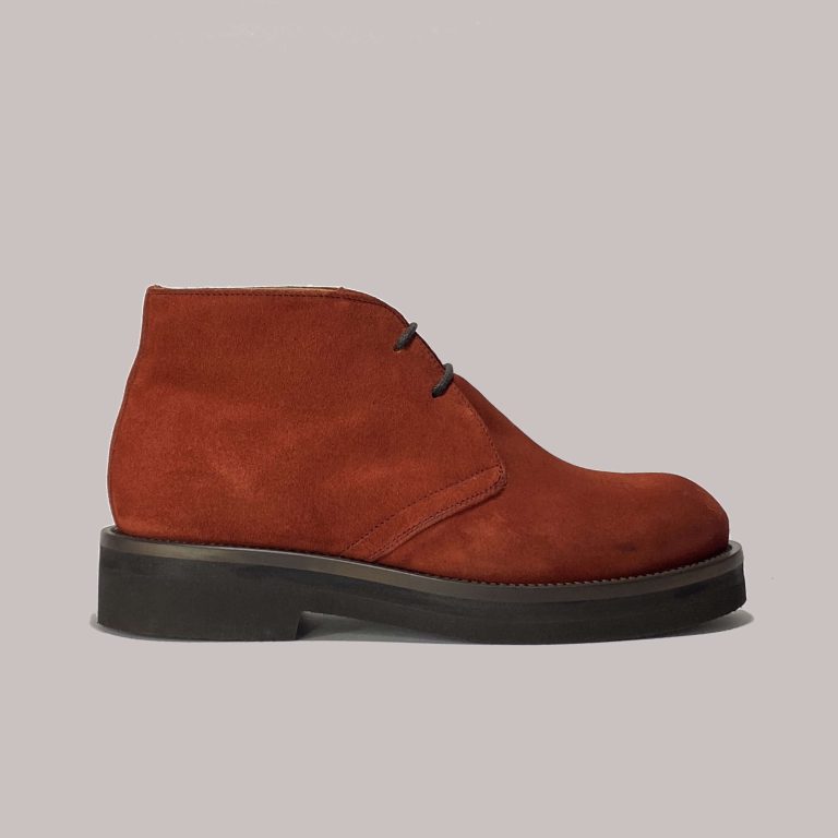 Italian made mens boots in premium red suede for B2B retailers