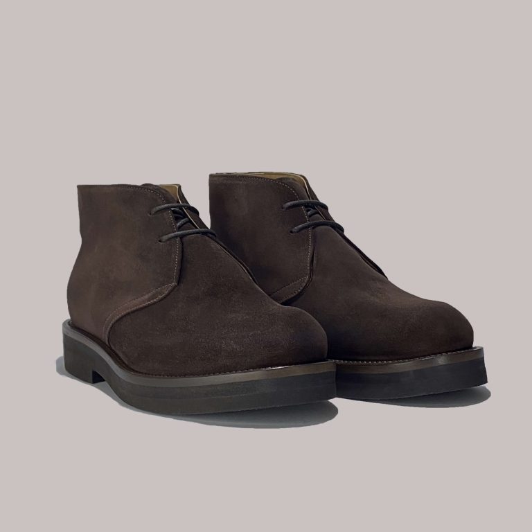 Italian Made Men's Suede Boots in Dark Brown - "IL GENEROSO"