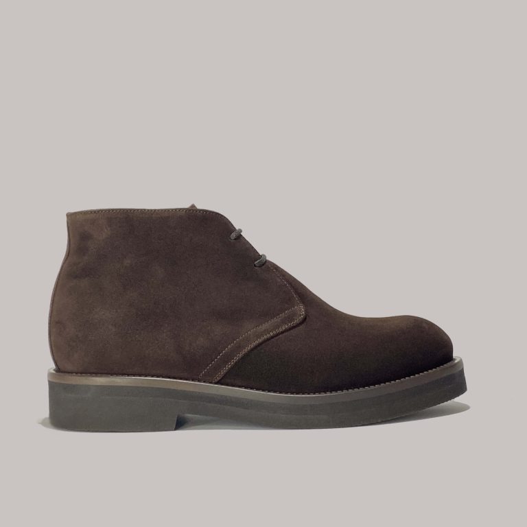 Italian Made Men's Suede Boots in Dark Brown - "IL GENEROSO"