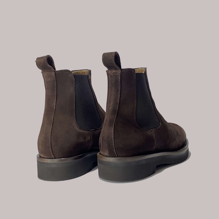 Wholesale dark brown suede men's Beatles boots, Italian-made for retailers
