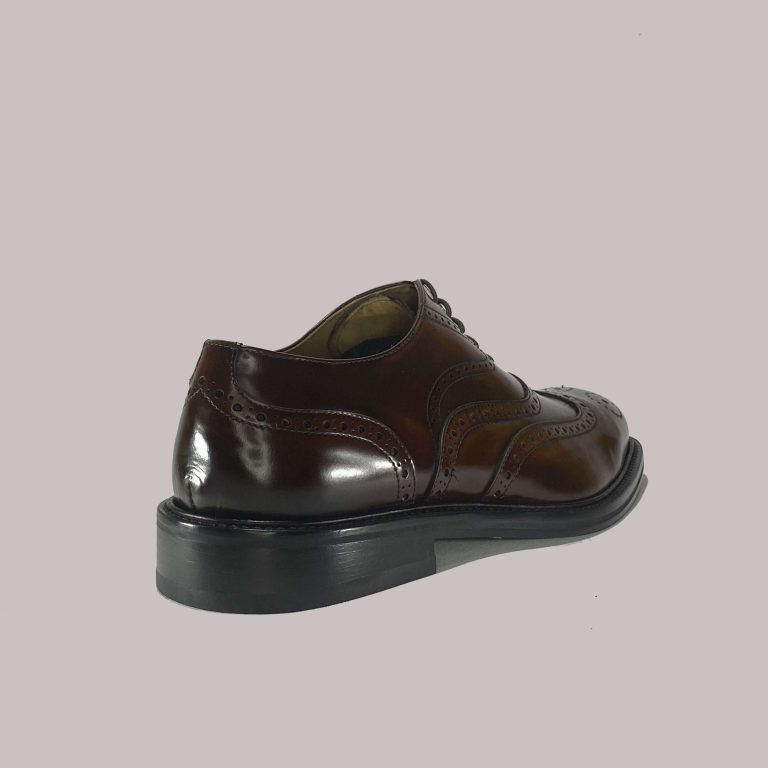 Wholesale Italian made dress shoes in dark brown brushed leather for retail