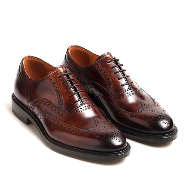 Italian made dress shoes in dark brown brushed leather | model: "BENEVENTO" - Image 3