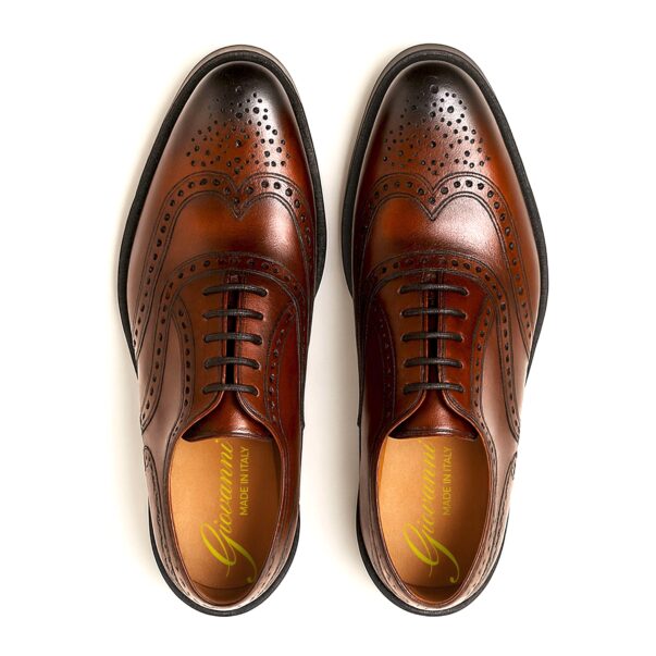 Italian made dress shoes in dark brown brushed leather | model: "BENEVENTO" - Image 2