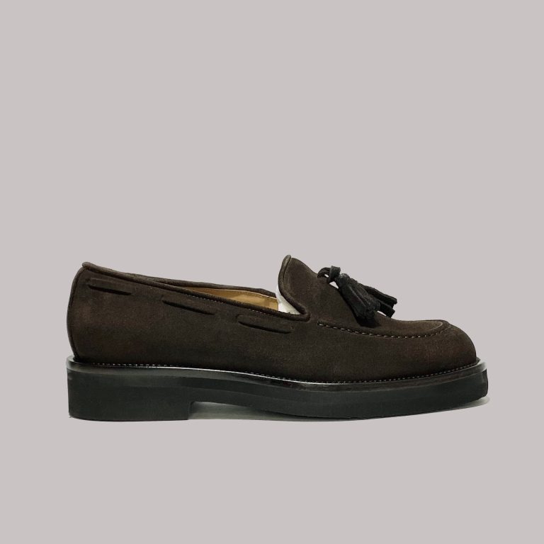 Italian dark brown suede loafers – Model L'IMPECCABILE