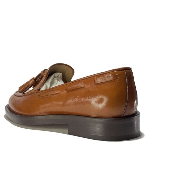Mens Italian loafers in light brown calfskin | “ROMA” - Image 3