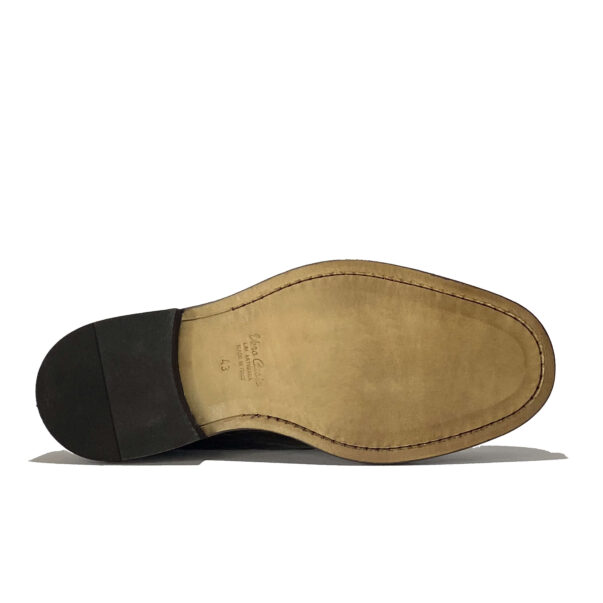 Mens Italian loafers in light brown calfskin | “ROMA” - Image 4