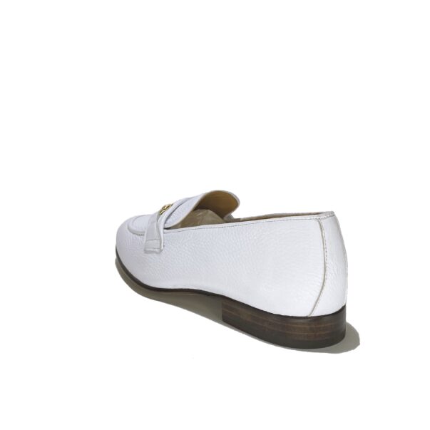 Italian bit loafers in white Hammered leather | model: "PORTO CERVO" - Image 3