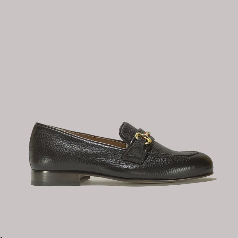 Italian bit loafers in dark brown deer leather for B2B wholesale