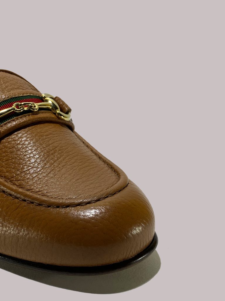 Customizable Italian brown deer leather bit loafers with leather sole for B2B buyers