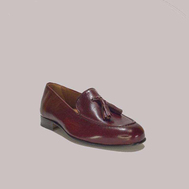 Italian-made red Cartier leather loafers with leather sole for B2B.