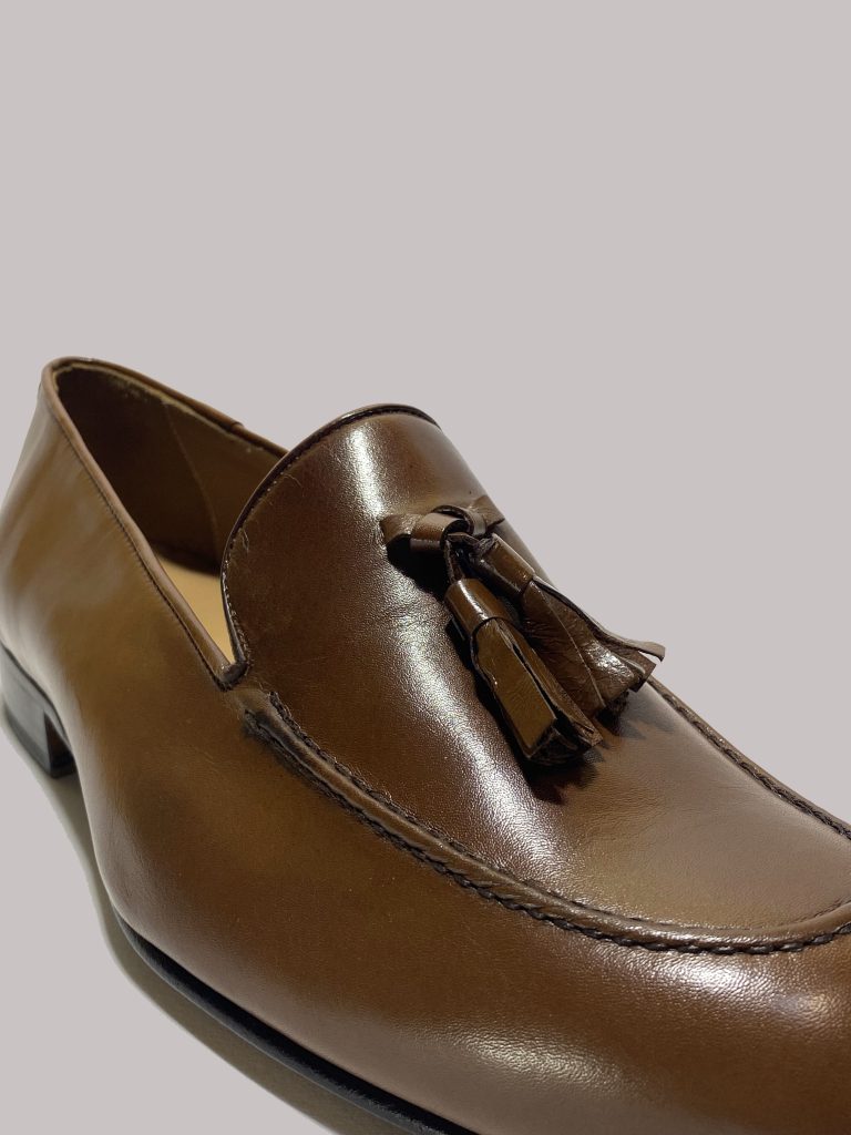 Italian tassel loafer in brown kangaroo | model: "PERUGIA" - Image 5