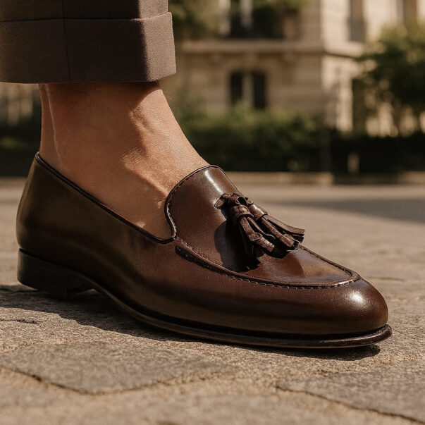 Italian tassel loafer in ciocolate calf leather | model: "PERUGIA" - Image 3