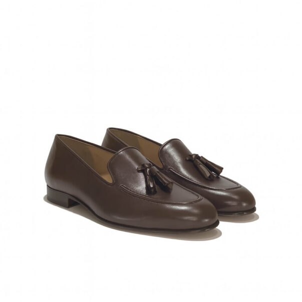 Italian tassel loafer in ciocolate calf leather | model: "PERUGIA" - Image 2