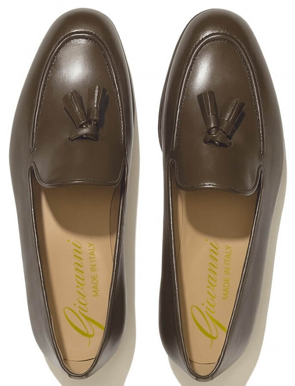 Italian tassel loafer in ciocolate calf leather | model: "PERUGIA" - Image 4