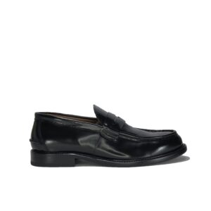 Italian classic loafers in black brushed leather | model: "GENOVA PREMIUM"