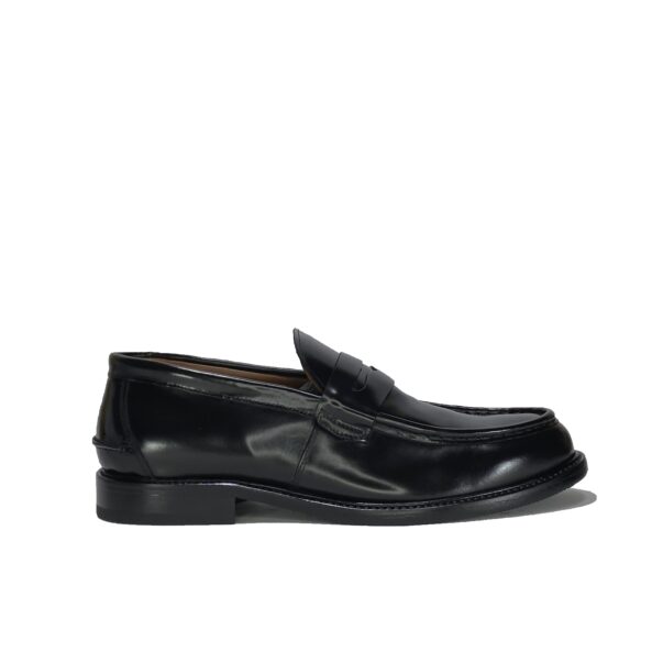 Italian classic loafers in black brushed leather | model: "GENOVA PREMIUM"