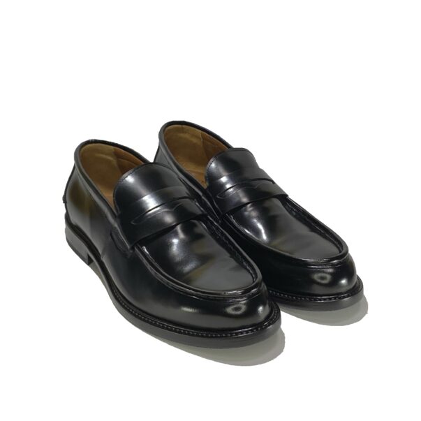 Italian classic loafers in black brushed leather | model: "GENOVA PREMIUM" - Image 2