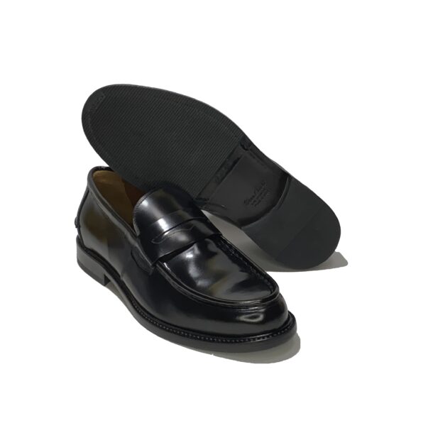 Italian classic loafers in black brushed leather | model: "GENOVA PREMIUM" - Image 3