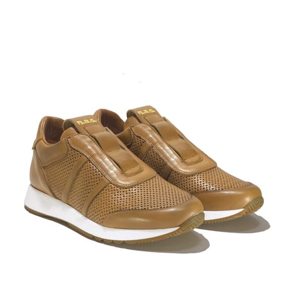 Italian Leather sneakers running in perforated calf leather color | model: " CUNEO " - Image 2