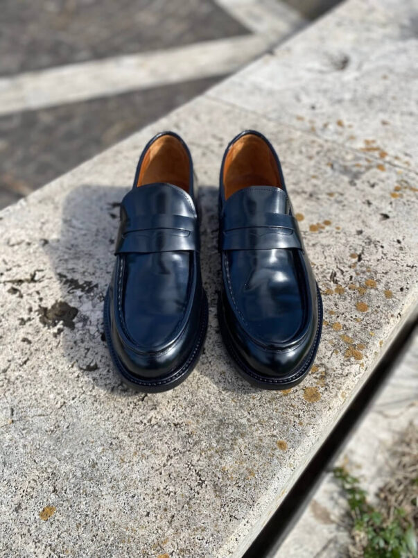 Italian classic loafers in black brushed leather | model: "GENOVA PREMIUM" - Image 4