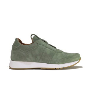 Italian Leather sneakers running in green suede leather | model: " CUNEO "