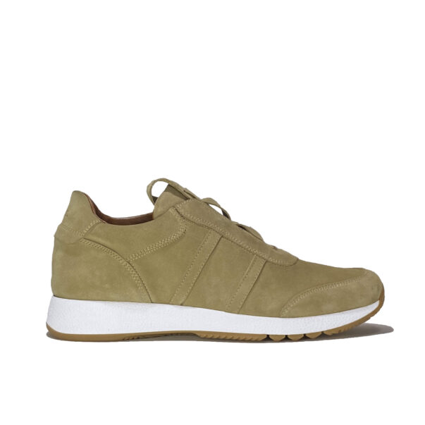 Italian Leather sneakers running in sand suede leather | model: " CUNEO "