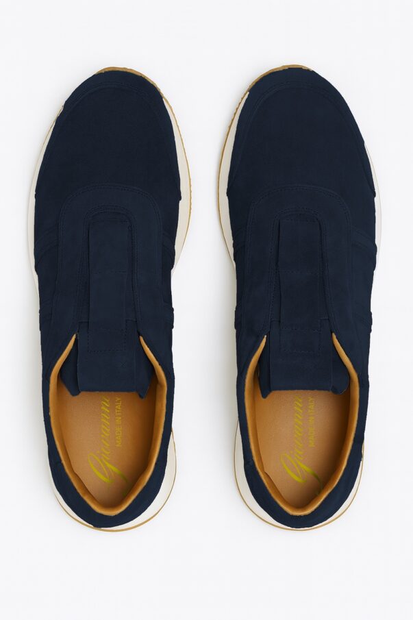 Italian Leather sneakers running in blue suede leather | model: " CUNEO " - Image 3