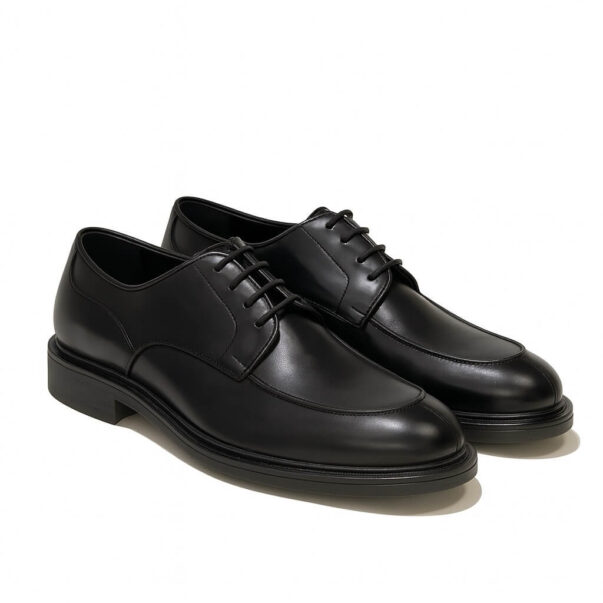 Italian made dress shoes derby in black calf and rubber sole | model: "BOLZANO" - Image 2