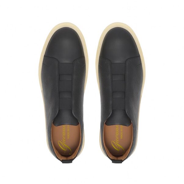 Italian leather sneakers in Black calf leather| model: “SIROLO” - Image 3
