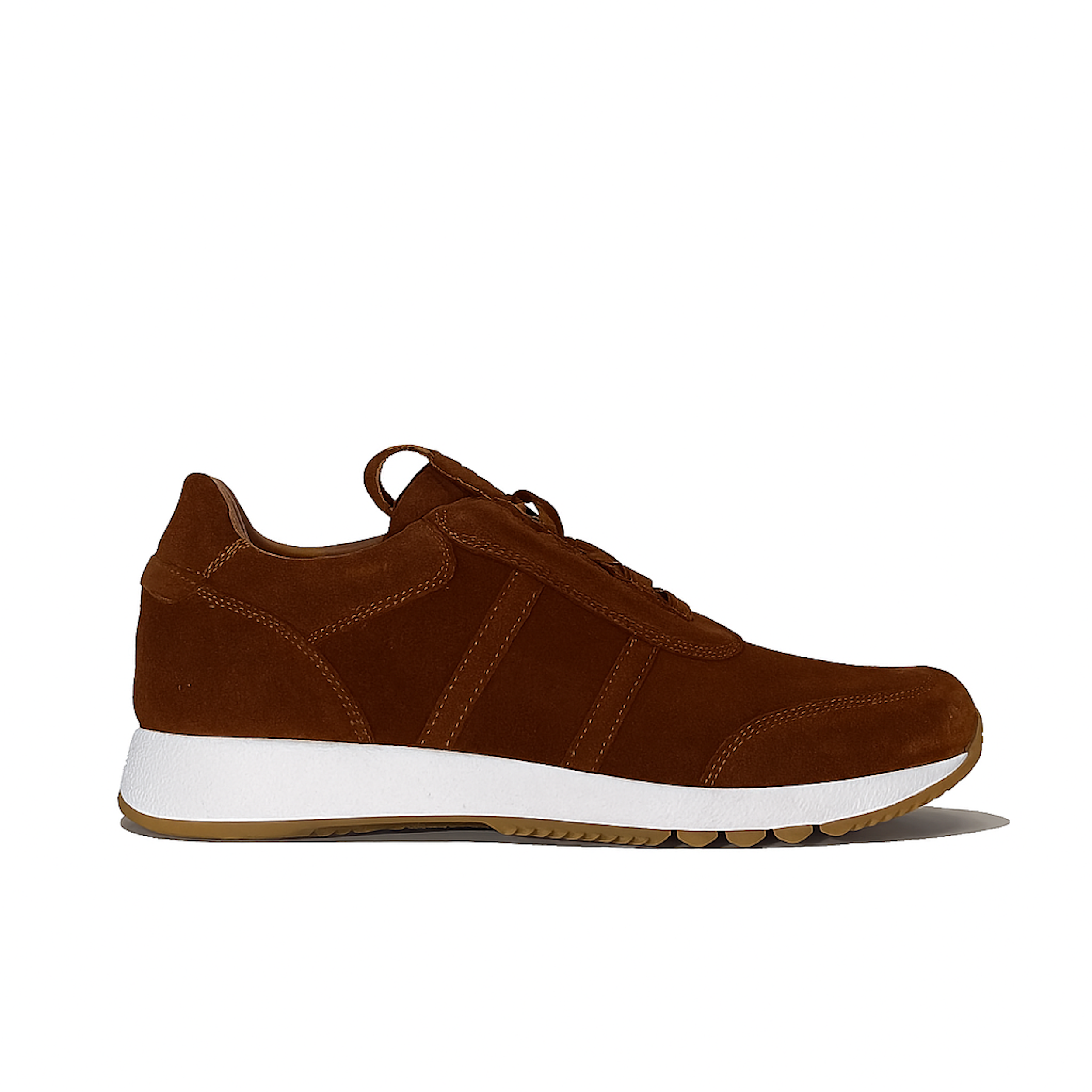 Italian Leather sneakers running in brown suede leather | model: " CUNEO "
