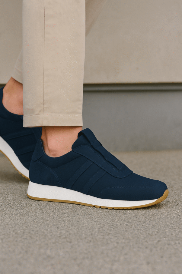 Italian Leather sneakers running in blue suede leather | model: " CUNEO " - Image 4