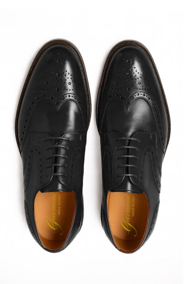 Italian made dress shoes derby in black brushed | model: "POTENZA" - Image 3