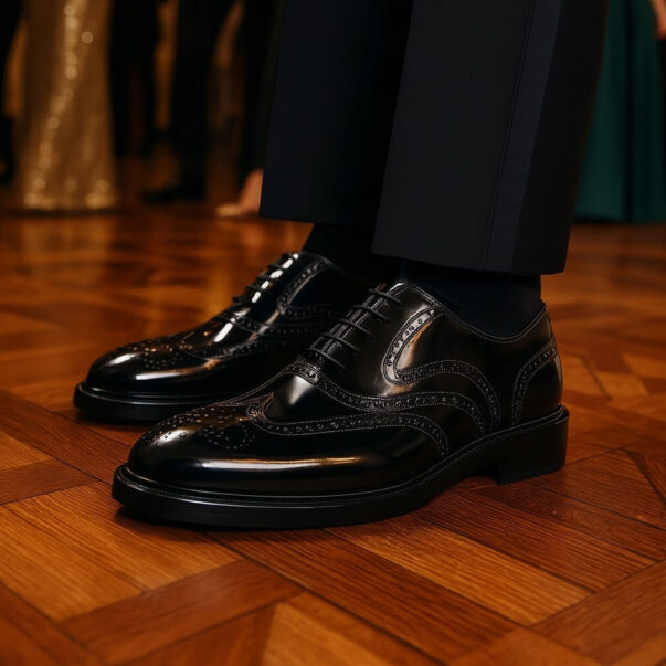 Italian made dress shoes in black brushed leather | model: "BENEVENTO" - Image 3