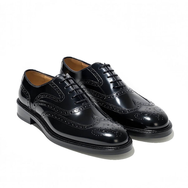 Italian made dress shoes in black brushed leather | model: "BENEVENTO" - Image 2