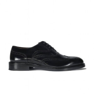 Italian made dress shoes in black brushed leather | model: "BENEVENTO"