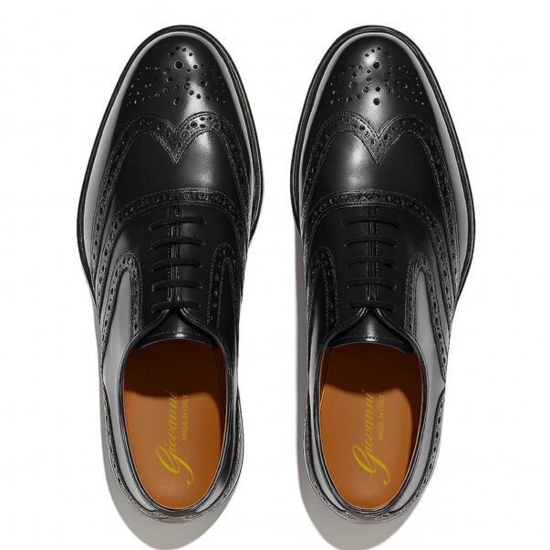 Italian made dress shoes in black brushed leather | model: "BENEVENTO" - Image 4