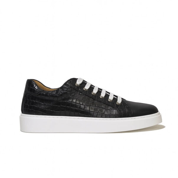 Minimal sneaker in black crocodile | MODEL " APRILIA"