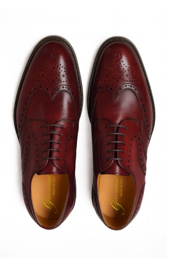 Italian made dress shoes derby in bordeaux brushed | model: "POTENZA" - Image 3