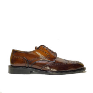 Italian made dress shoes derby in brown brushed | model: "POTENZA"