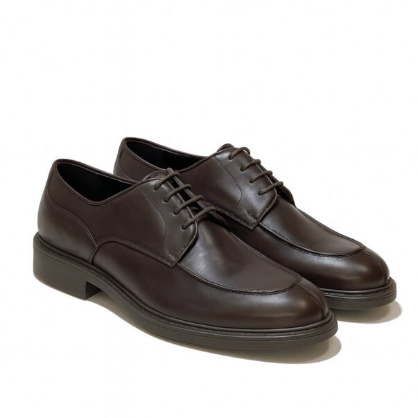 Italian made dress shoes derby in brown calf and rubber sole | model: "BOLZANO" - Image 2