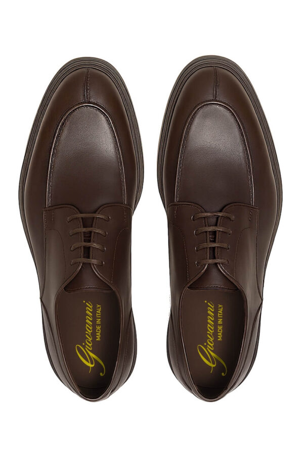 Italian made dress shoes derby in brown calf and rubber sole | model: "BOLZANO" - Image 4