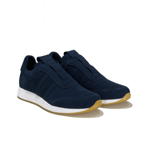 Italian Leather sneakers running in blue suede leather | model: " CUNEO " - Image 2