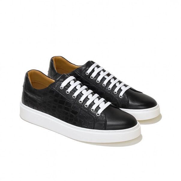 Minimal sneaker in black crocodile | MODEL " APRILIA" - Image 2