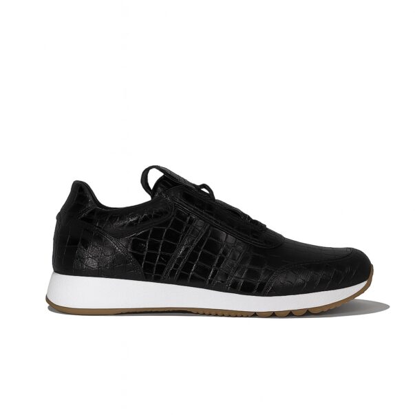 Italian Leather sneakers running in black crocodile leather | model: " CUNEO "