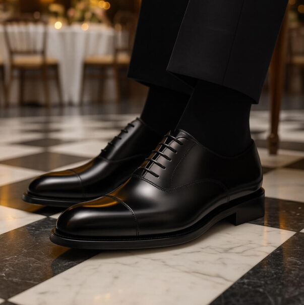 Italian oxford shoes in black brushed leather | model: ROMA - Image 3